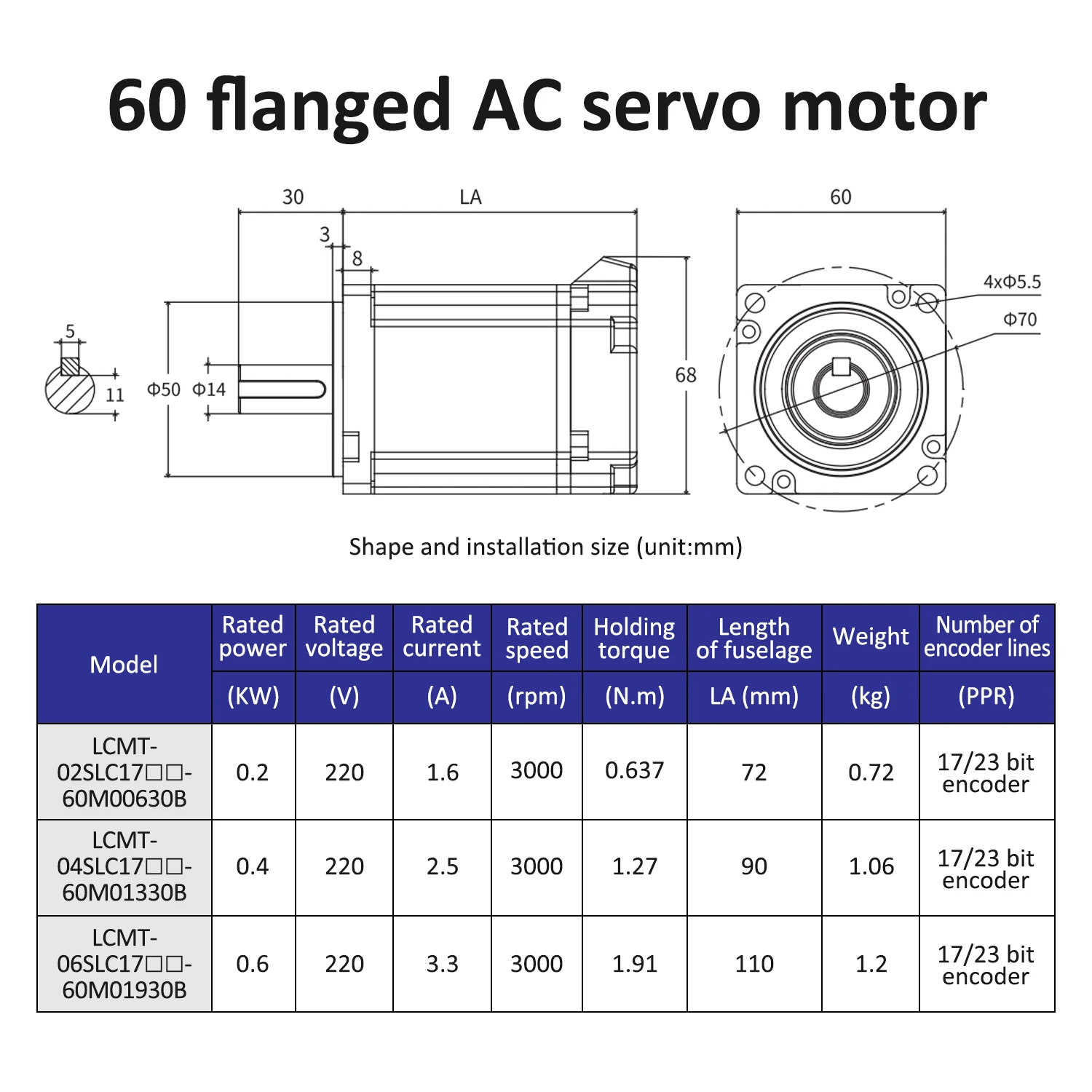 Фото Lichuan A5 200 Вт 400 Вт 600 Вт серводвигатель переменного тока с приводом 60st 3000rpm 17 бит 23 бит инкрементальный двигатель абсолютного энкодера для станка с ЧПУ №4