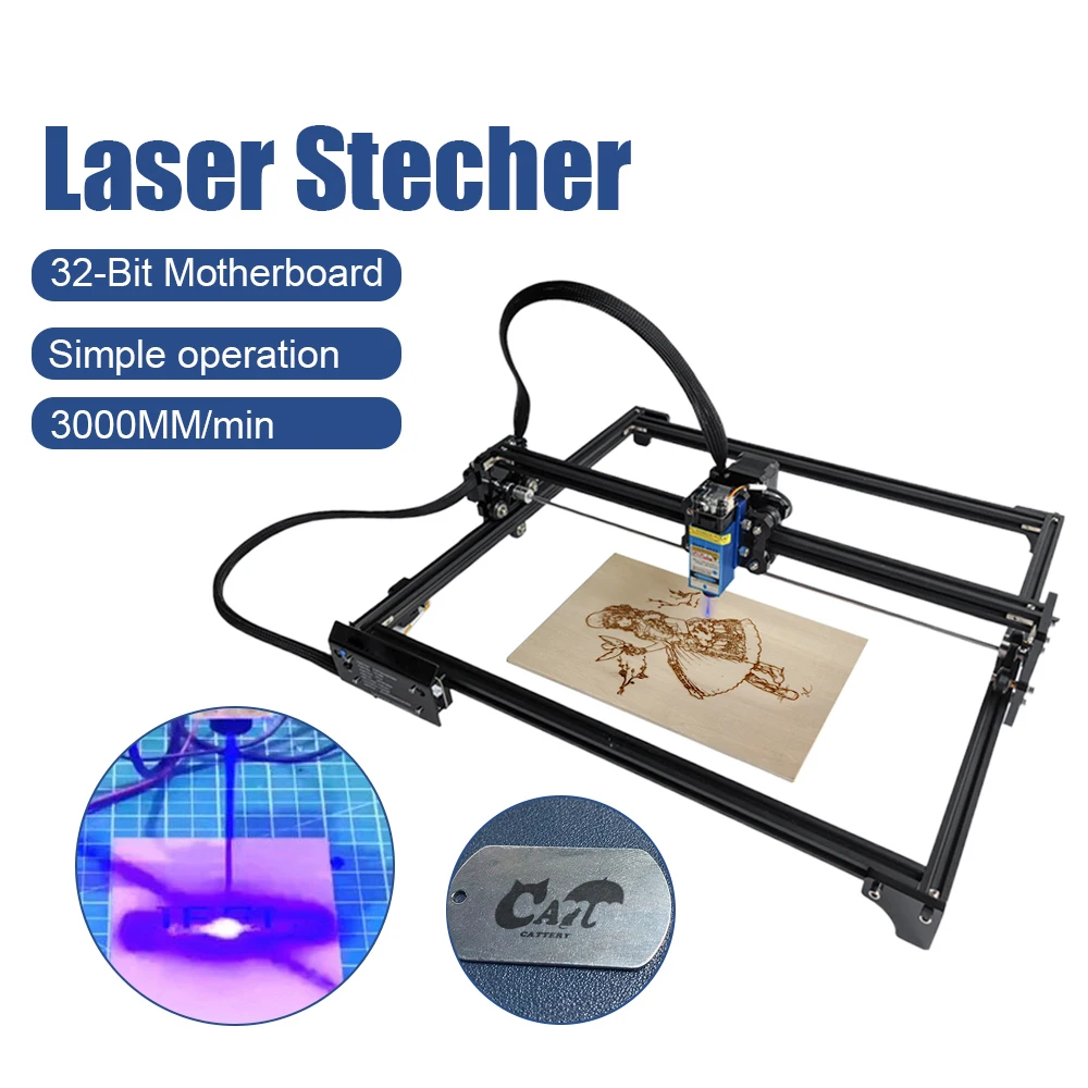 CNC Laser Engraver With Laser Module 40W 80W 45*40cm Blue Light Wood Router Cutting Engraving Machine Router Woodworking Tools
