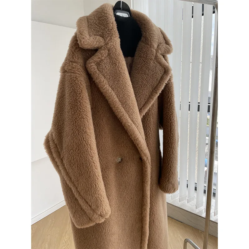 Spring and Autumn women's fashionable teddy bear coat, natural wool particles, a variety of colors to choose fWomen's Mid-Length