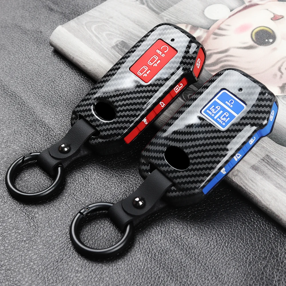 

For Kia Sedona Carnival Sorento 4 K5 GT 2020 2021 2022 Car Key Cover Case 7 Buttons Remote Fob Shell Carbon Fiber Accessories
