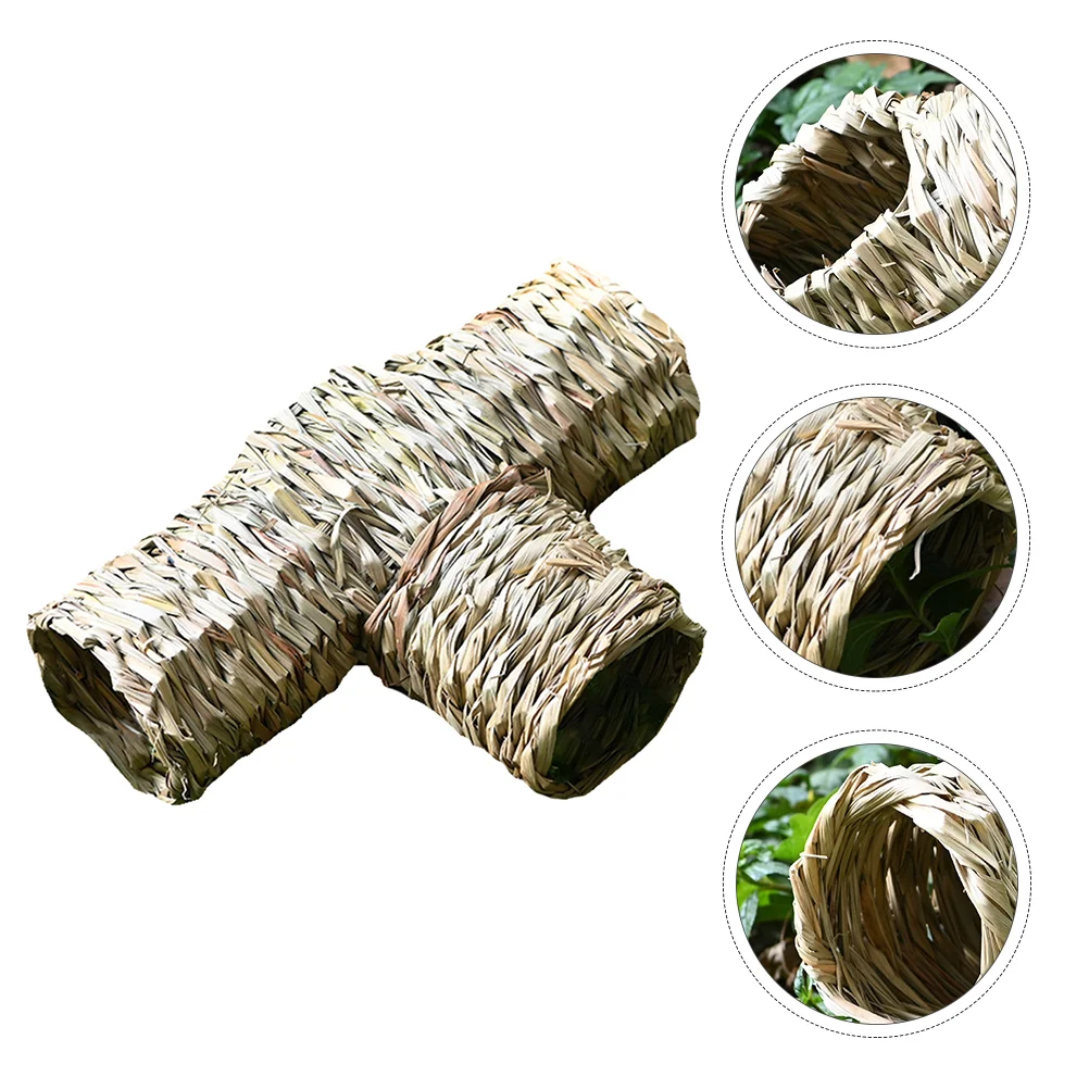 

Guinea Grass Tunnel Toy Hamster Straw Nest Small Animal Toys Playing Supply