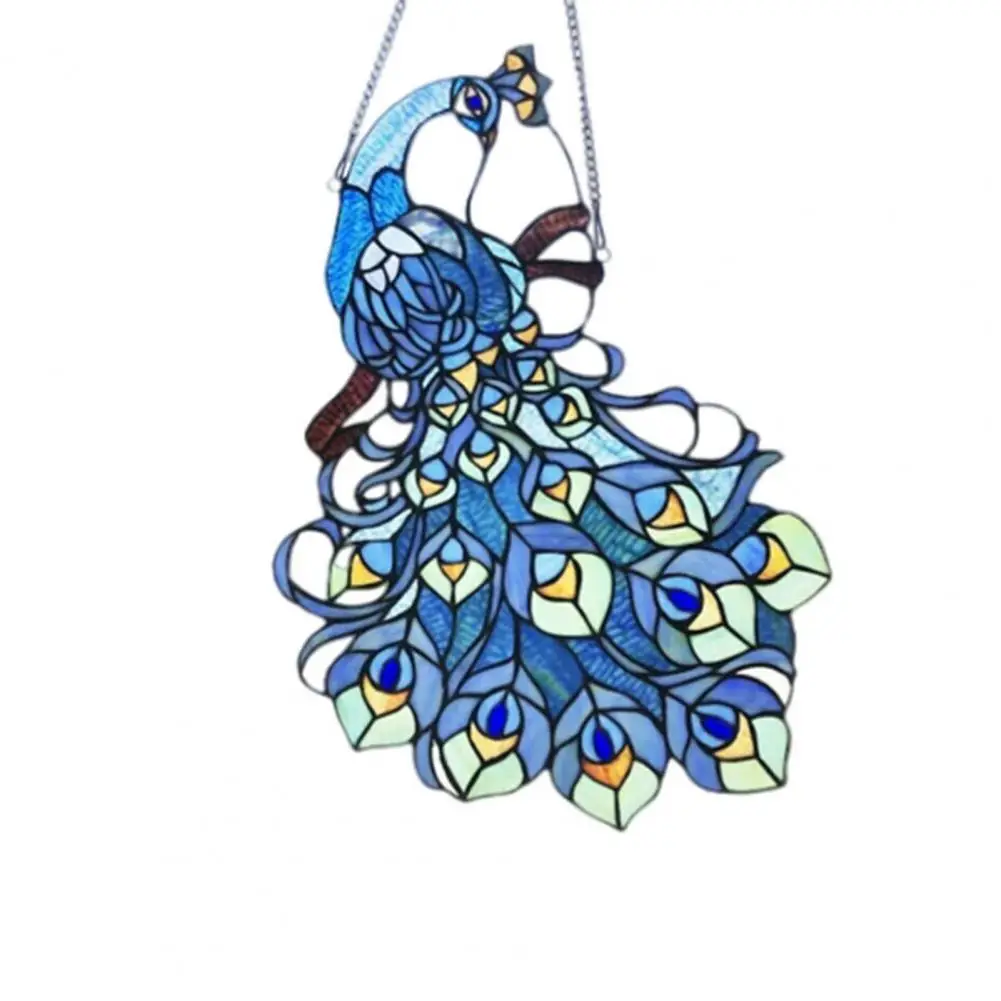 

Peacock Figurine Attractive Lightweight Vivid Sophisticated Texture Hanging Pendant Home Decor Hanging Pendant Peacock Statue