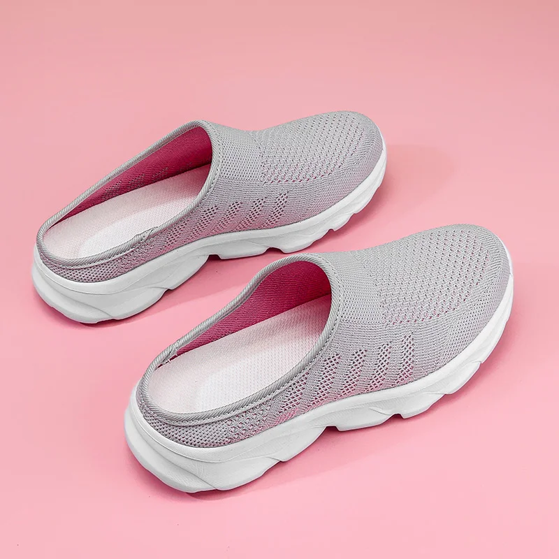 Удобная дышащая сетчатая повседневная обувь для мужчин и женщин полуприцеп