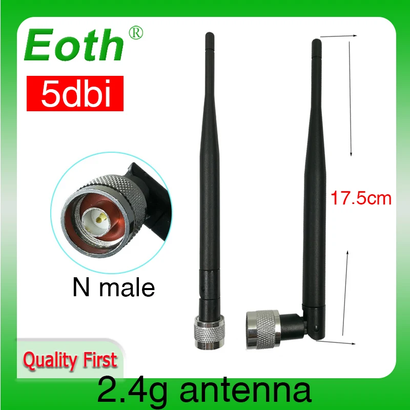 

EOTH 2,4 ГГц 5dBi Omni WIFI антенна N male для беспроводного маршрутизатора 45 см wifi антенный разъем 5dBi