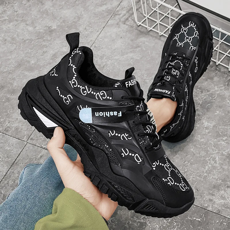 

Кроссовки мужские массивные, Вулканизированная подошва, толстая подошва, Повседневная модная обувь, черные, хаки, весна 2022