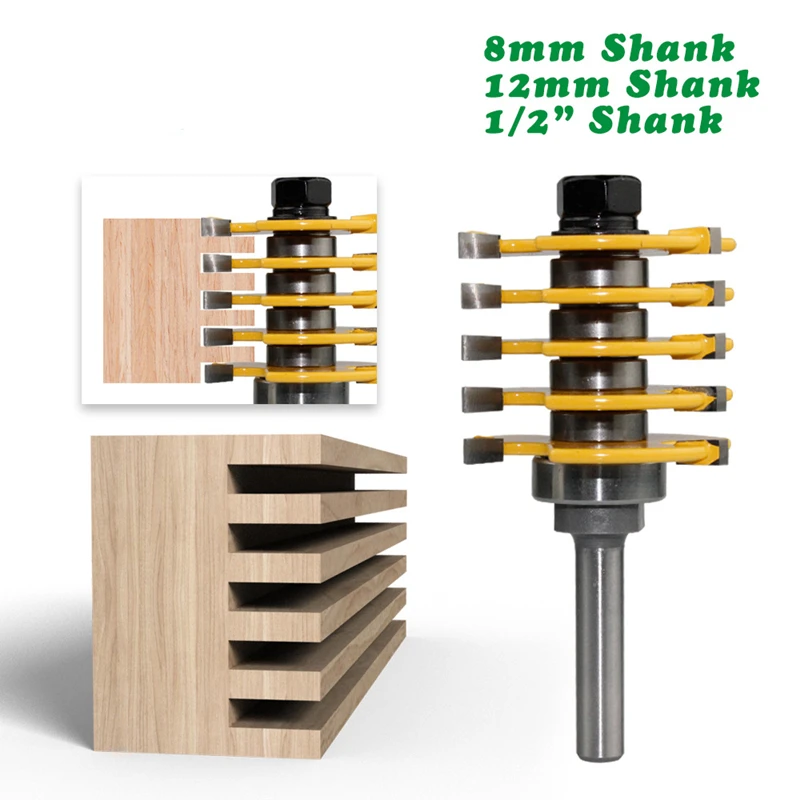 

Фреза по дереву, хвостовик 8 мм, хвостовик 12 мм, настраиваемая Концевая фреза Tenon, промышленный инструмент для дерева, 1 шт.