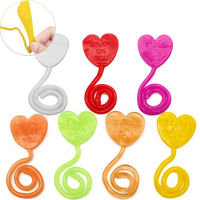 

15Pcs Creative Mini Heart Sticky Jelly Stick Slap Toy for Birthday Party Favors Filler Valentine's Day Girlfriend Boyfriend Gift