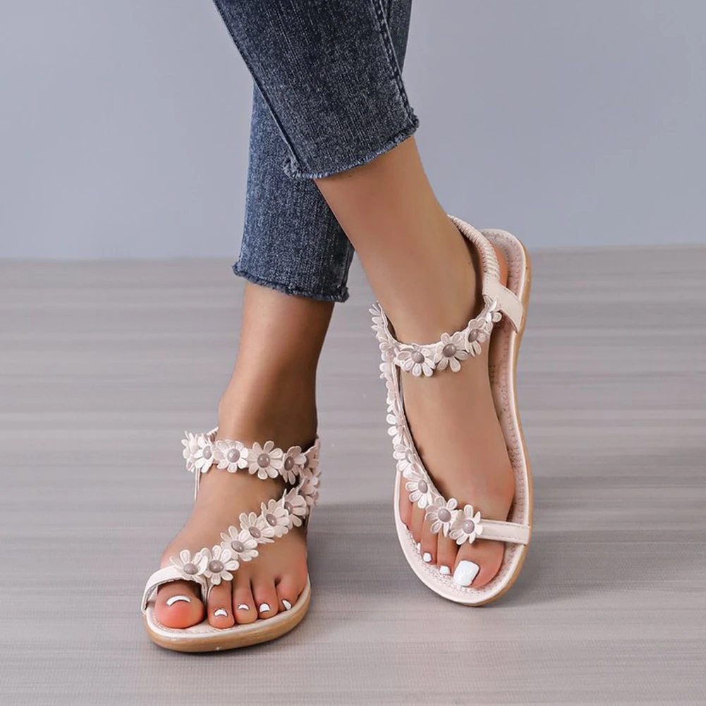 Fashion Flower Boho Sandals Wear-Resistance Non-Slip Outwear Shoes For Daily Wear