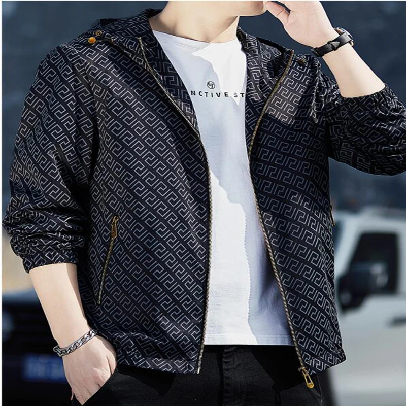 High Quality Hooded Jackets Men's Spring and Autumn Tide Brand Casual Jacket Gown Top  Men's Clothes