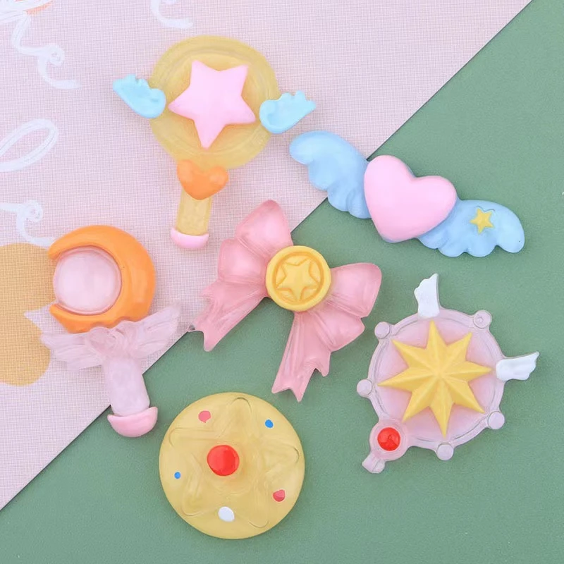 

10 шт. новый милый мини-мультяшный бант/волшебная палочка с плоским основанием из смолы для скрапбукинга «сделай сам» искусственные аксессуары для украшения рукоделия