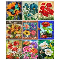 chenistory paint by number for adults butterfly on canvas picture coloring by numbers flowers handpainted home decor gift