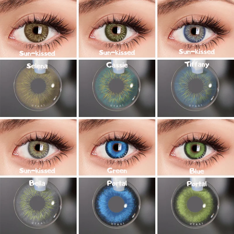 

UYAAI 1 Pair Colores Contact Lenses Makeup Beauty Pupils Lens Natural Color Yearly Contacts Lenses Free Shipping