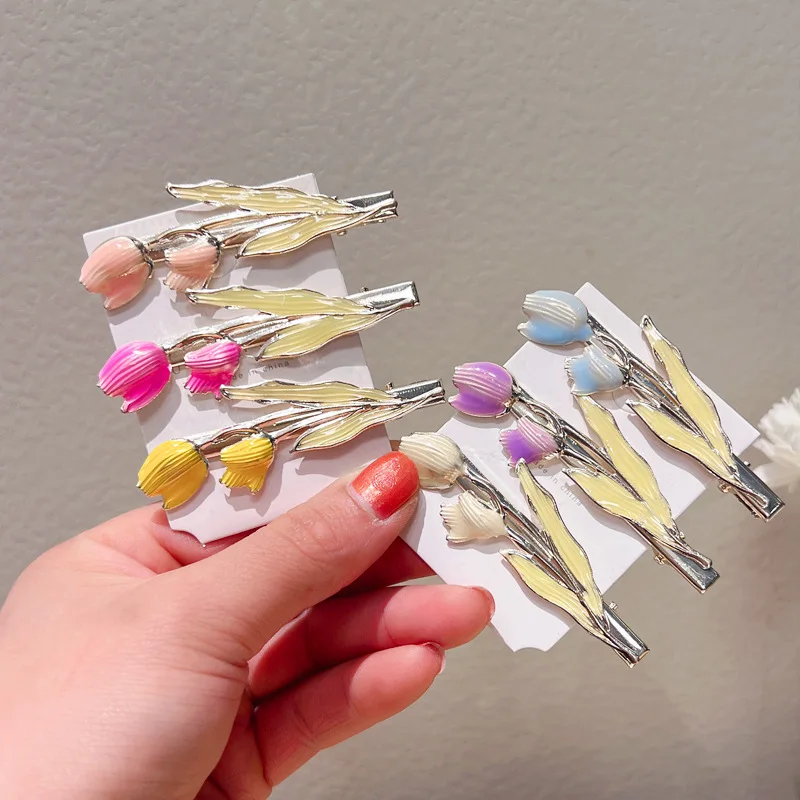 Drip Oil Hair Clips Side Bangs Duckbill Clip Fix Fringe Barrette Headwear Hairpin Hair Accessories Women