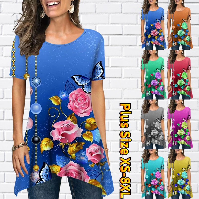 

Women's Tops T Shirt Tee New Design Printing Casual Holiday Daily Home Short Sleeve Round Neck Basic Essential XS-8XL