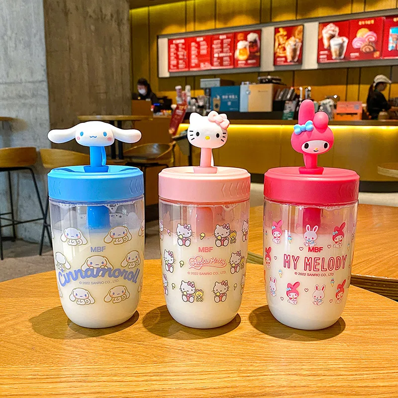 

Kawaii Sanrioed Hello Kitty My Melody Cinnamoroll Cute High Value Water Cup Summer Student Straw Cup Toys for Girls
