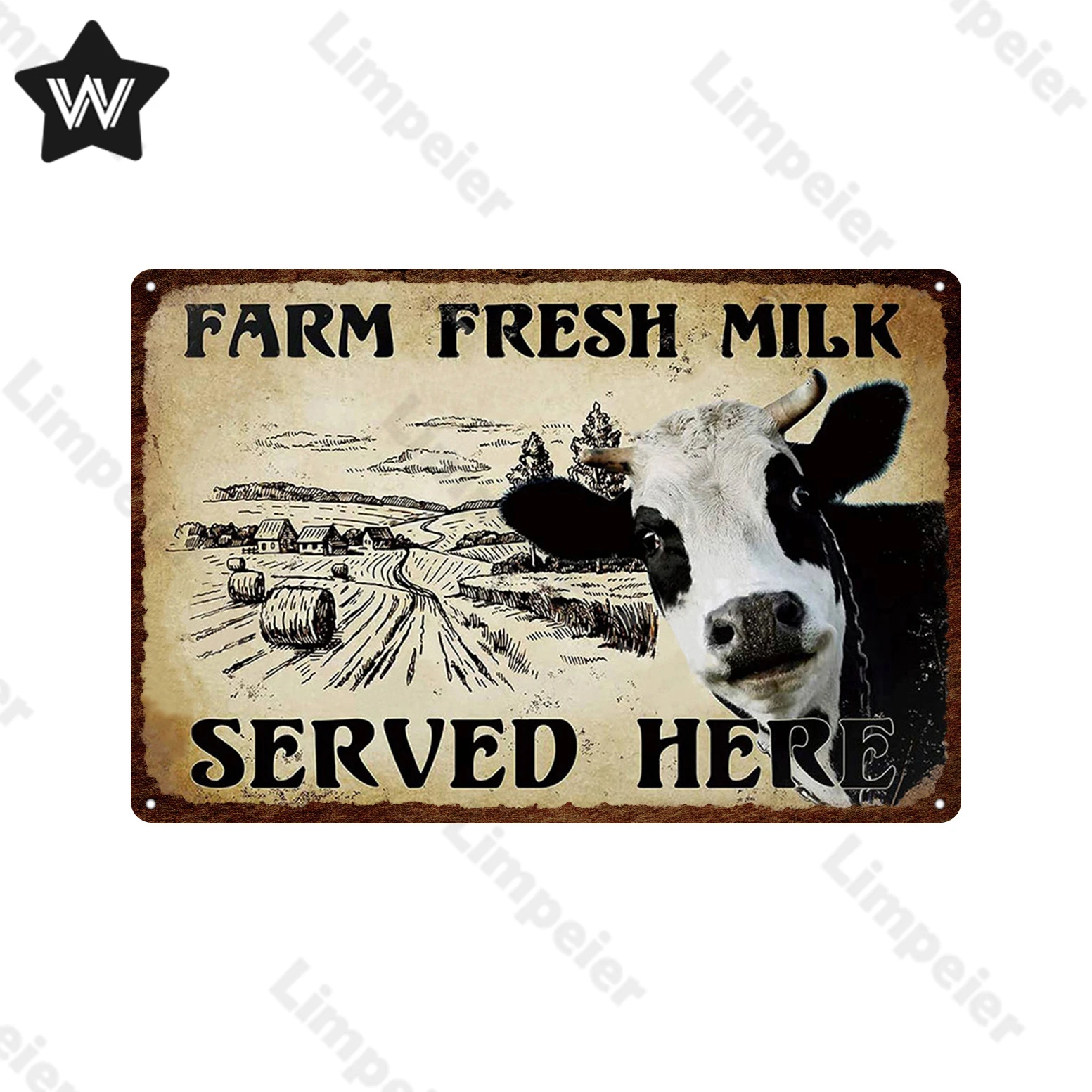 Винтажный металлический знак Корова жестяная пластина для фермерской фермы
