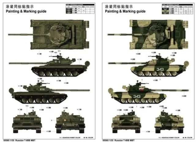 135 Русский основной боевой танк T-80B, военная сборная модель автомобиля, игрушка Trumpeter, подарок для мальчика (art.: 3920d0bc34ee4) - 3920d0bc34ee4