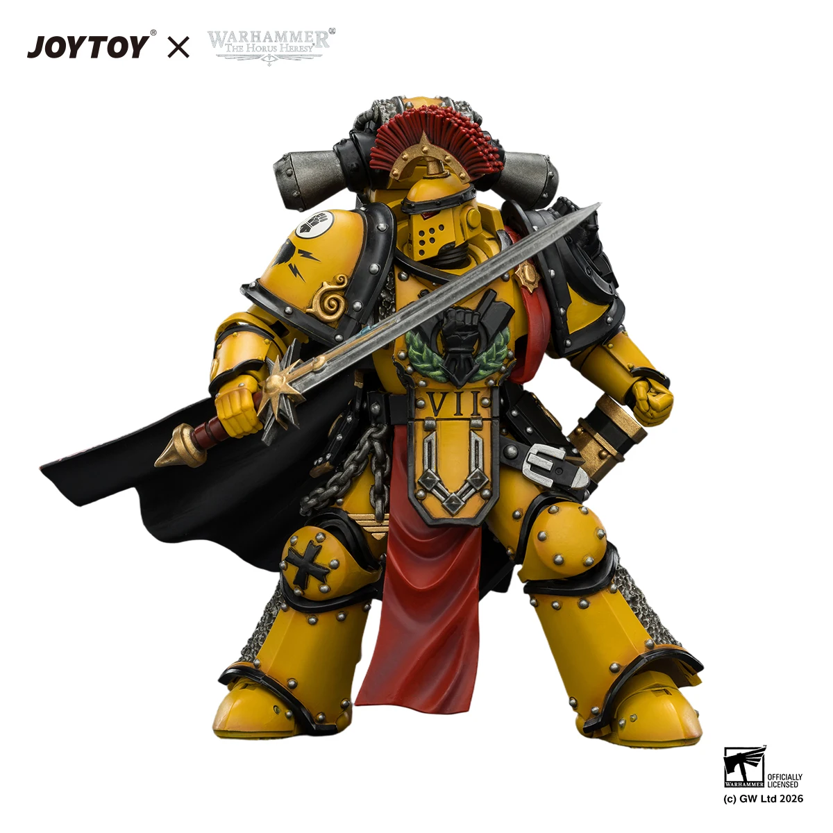 Фото Фигурка JOYTOY Warhammer 40K 1/18: Праептор Легиона Имперских Кулаков в броне Mk III, модель игрушки №4