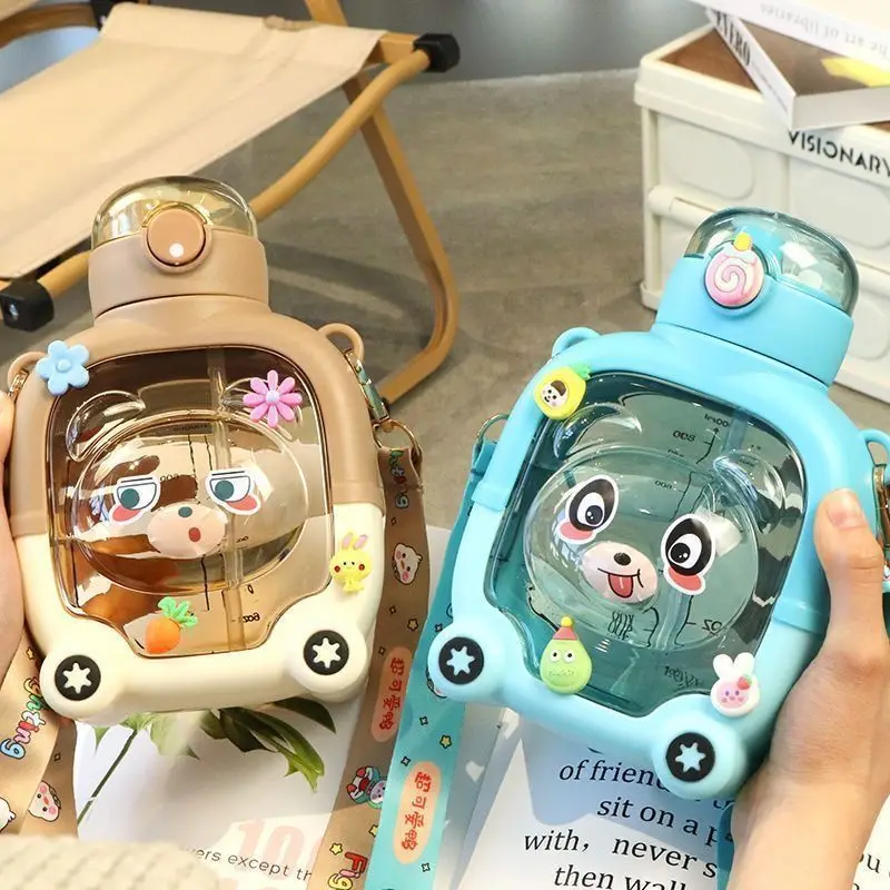 Портативная пластиковая бутылка для воды взрослых в форме милого медведя