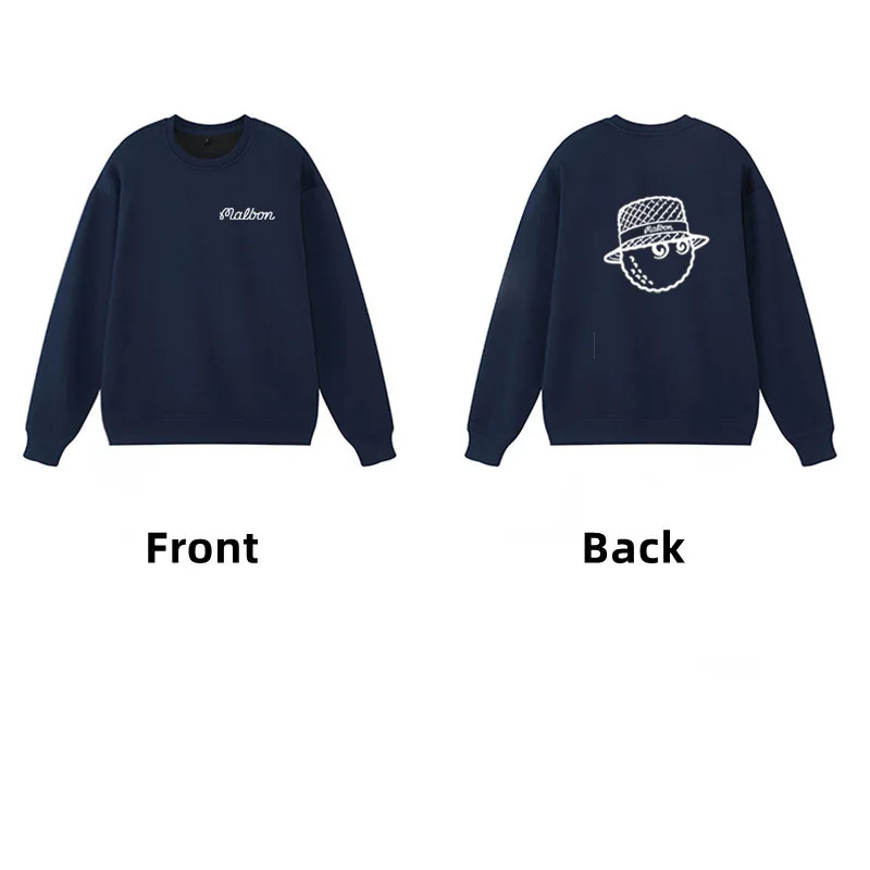 Golf Sweatshirt Men's Autumn Cotton Top Golf Clothing Essential Script Large Bucket Hat Malbon Loose Street Long Sleeve T-Shirt