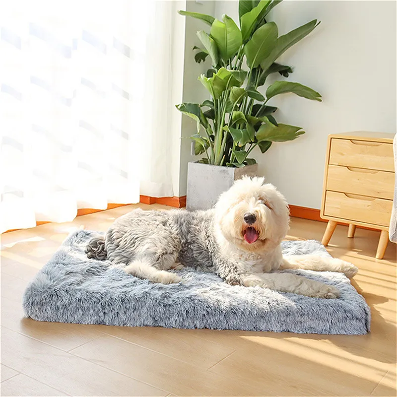 

Removable Dog Bed Mat Plush Warm Pet Kennel Sofa Pad Blanket Cat Nest For Pets Washable House Cushion Products New