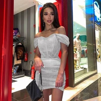 elegant sexy mesh bodycon off shoulder mini dress women see through ruched bandage dresses 2022 summer party evening cluboutfits