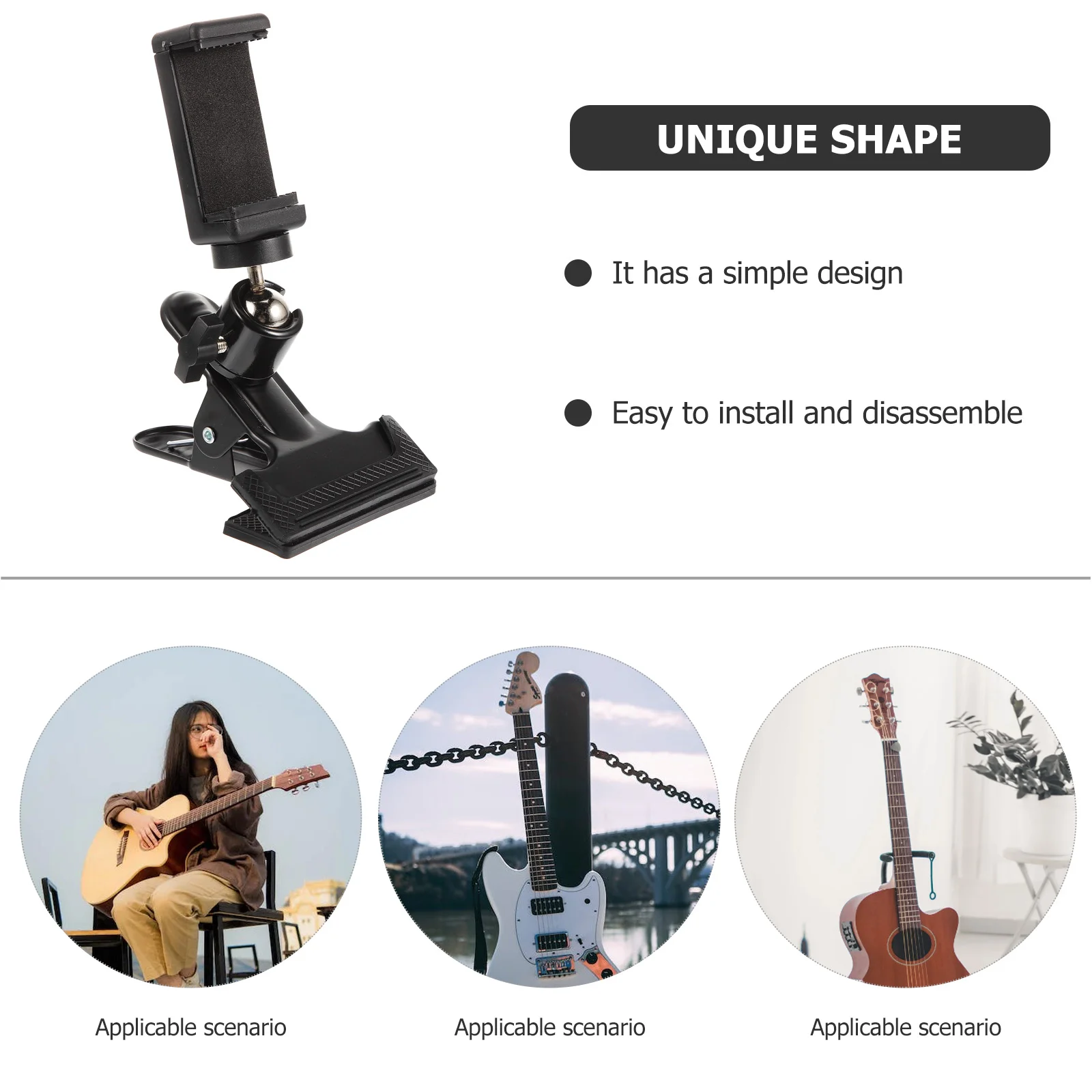 Instrument Part Guitar Head Clip Broadcast Bracket Saxophone Accessories Supply Rotating Stand Live Headstock enlarge