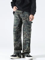 four seasons american outdoor camouflage overalls men loose wide leg straight casual pants jogging pants ins hot sale mens pants