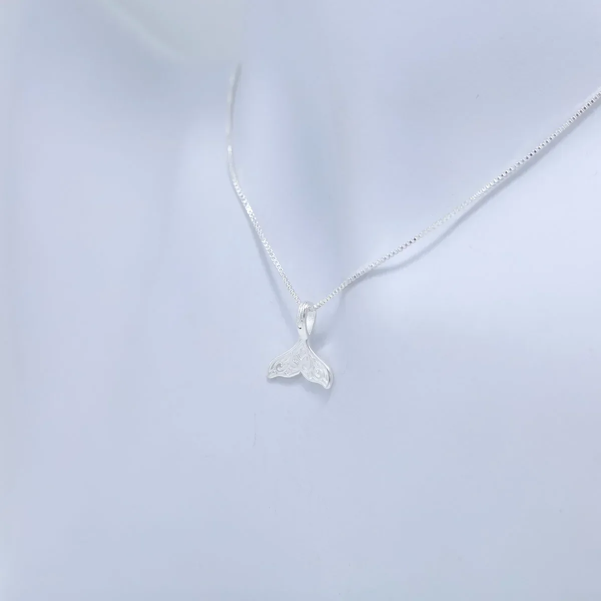 Простое искусственное ожерелье из стерлингового серебра с цепочкой