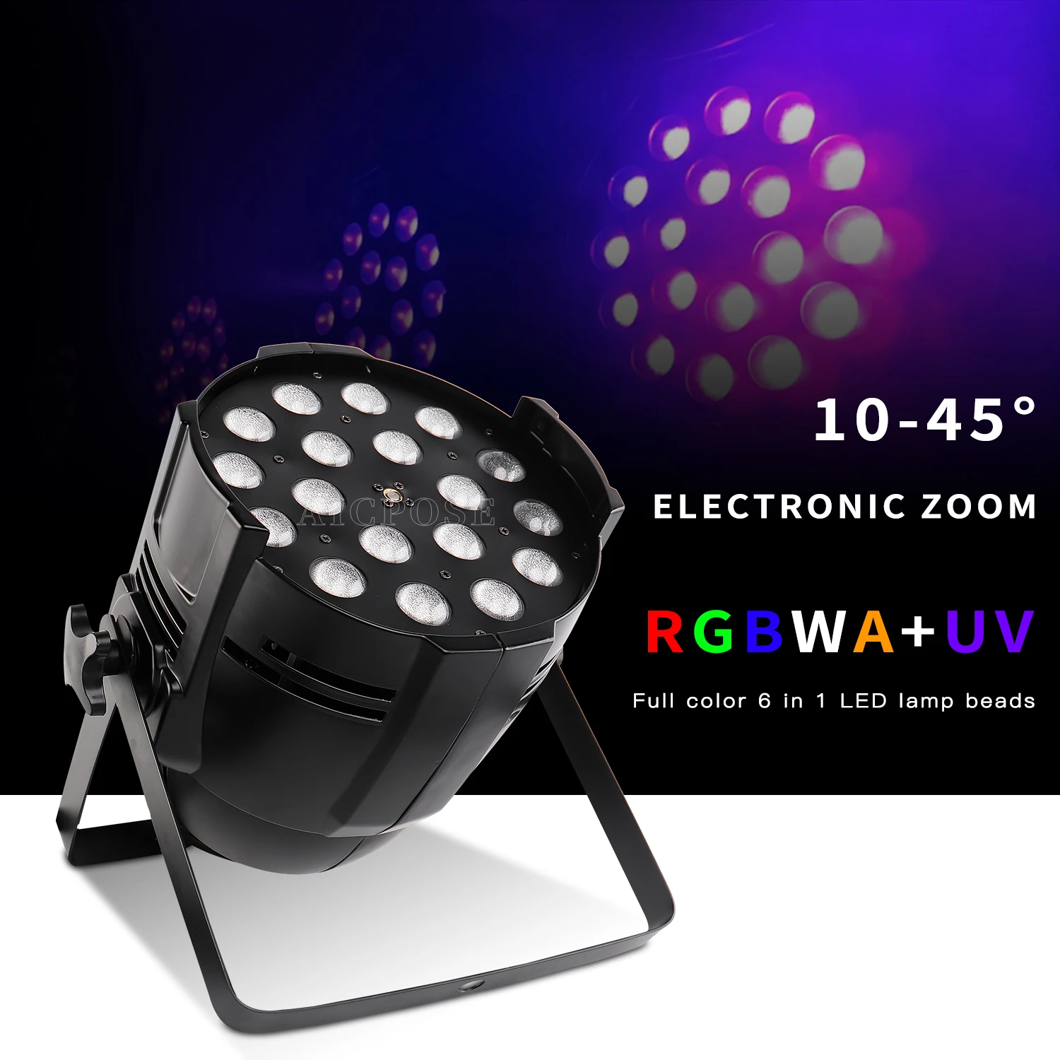 Zoom Par Light 18 x 12 Вт IP65 Водонепроницаемый светодиодный светильник RGBW 4 в 1 / RGBWA + UV 6