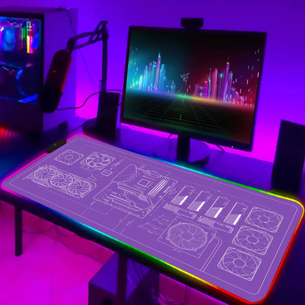 Коврик для мыши с художественной линией RGB подсветкой