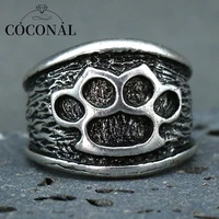 coconal punk vintage bear claw print rings for man personality classic party accessories temperament creative ring jewelry
