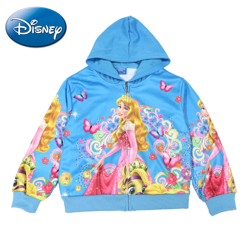 

Disney Princess New Spring Autumn Girls Sweatshirt Kids Zipper Hooded Jacket Children Fashion Outwear Clothes Girl Coat Clothing