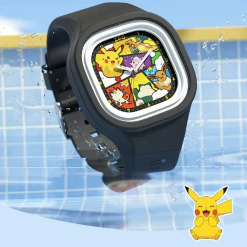 Часы с изображением Покемона Пикачу модные часы рисунком для девочек милые аниме