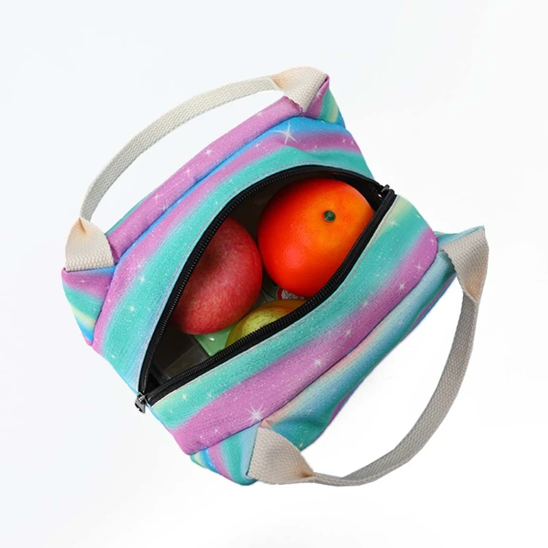 3pcs School Backpack for Teenager Girls Laptop Daypack Kids Bookbag with Lunch Bag Pencil Case Rainbow