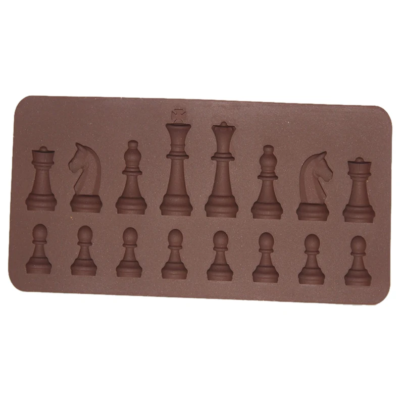 

1pc DIY Baking Mould Ice Sugar Cake Mould Silicone Chess Shaped Bakeware Kitchen Accessories Brown Chocolate Mold
