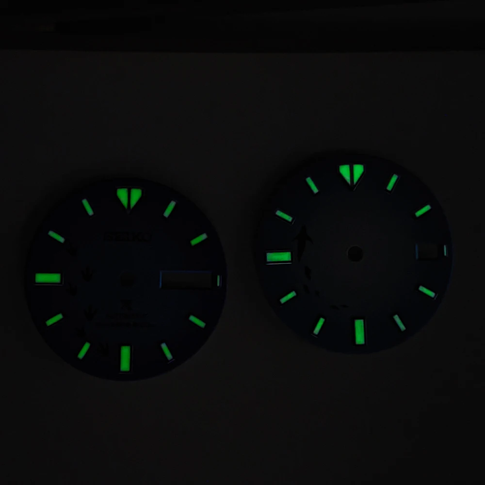 S 28.5mm Watch Dial Literally Green Luminous Dial Fit Japan NH35 NH36 4R 7S Automatic Movement Men Watch Accessories