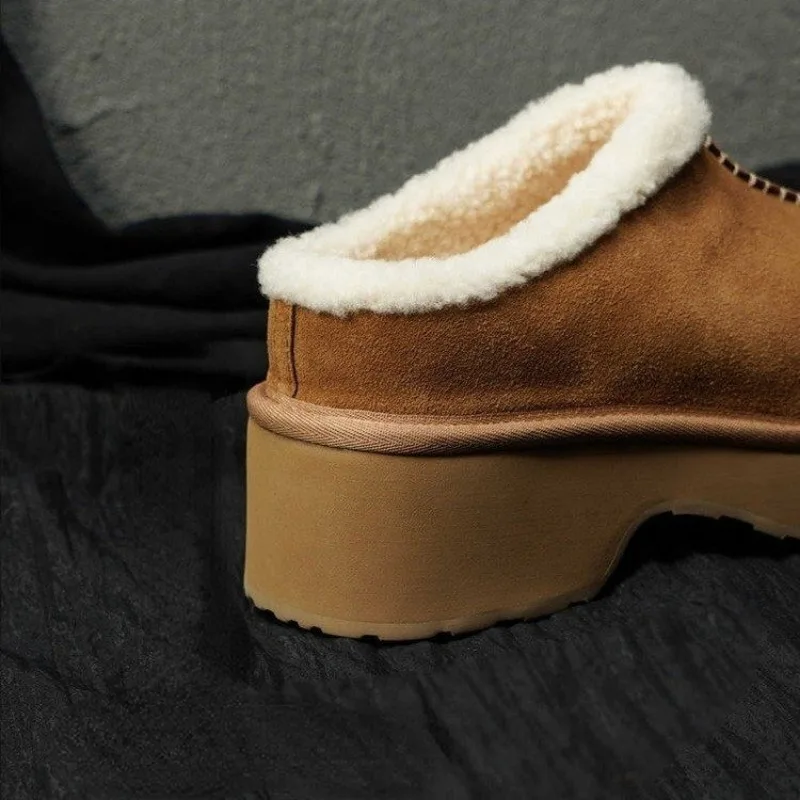 2024 зимние новые модные женские хлопковые тапочки Baotou с круглой головкой и
