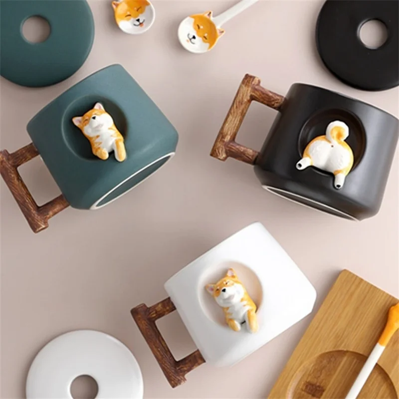 Мультяшная кружка Hachiko творчество Akita экологически чистая керамика инструмент