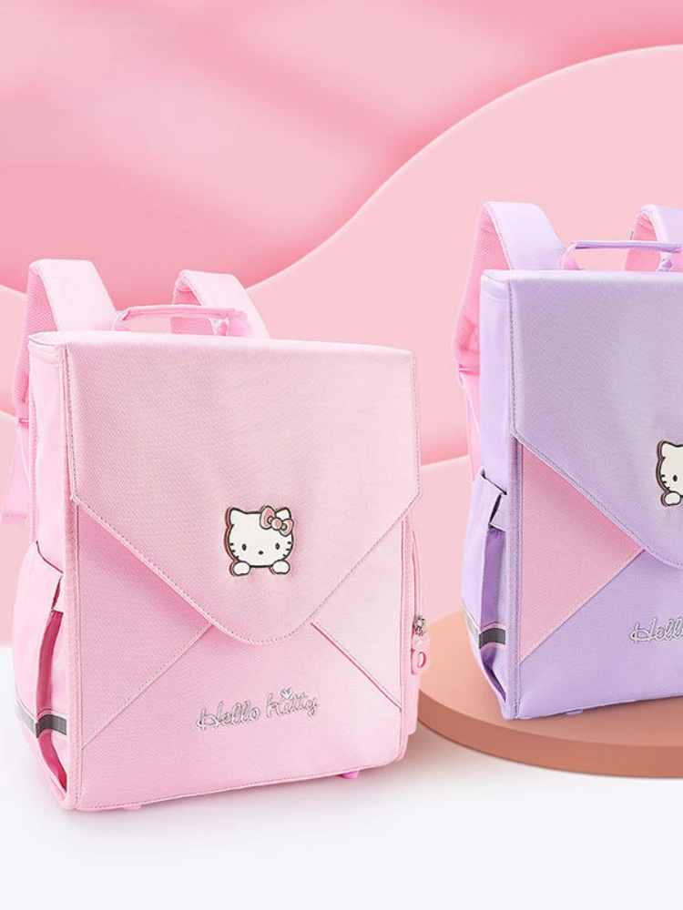 kids backpack Hello Kitty bag Primary School Schoolbag Girls Grade One, Two, Three Girls Shoulder Spine Protection Cute Backpack