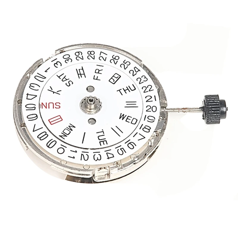 

Watch Movement Double Calendar Crown At 3 Mechanical Movement For MIYOTA 8205 Watch Movement Repair Parts (Silver)
