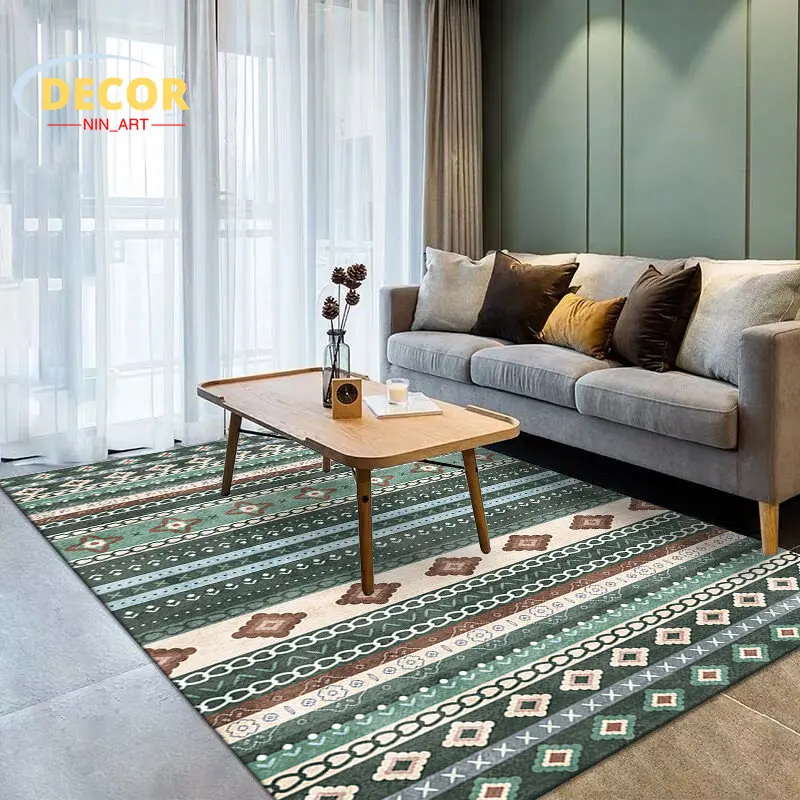 

Ethnic Style Carpet Striped Modern Nordic Living Room Mat Moroccan Sofa Coffee Table Rug Bedroom Bedside Household Non-slip