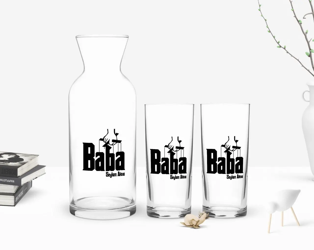 

Персонализированные Цветные принты Крестный отец, дизайн с двумя Arrack чашки и графин подарок Seti-5 специальная конструкция друг дорогой