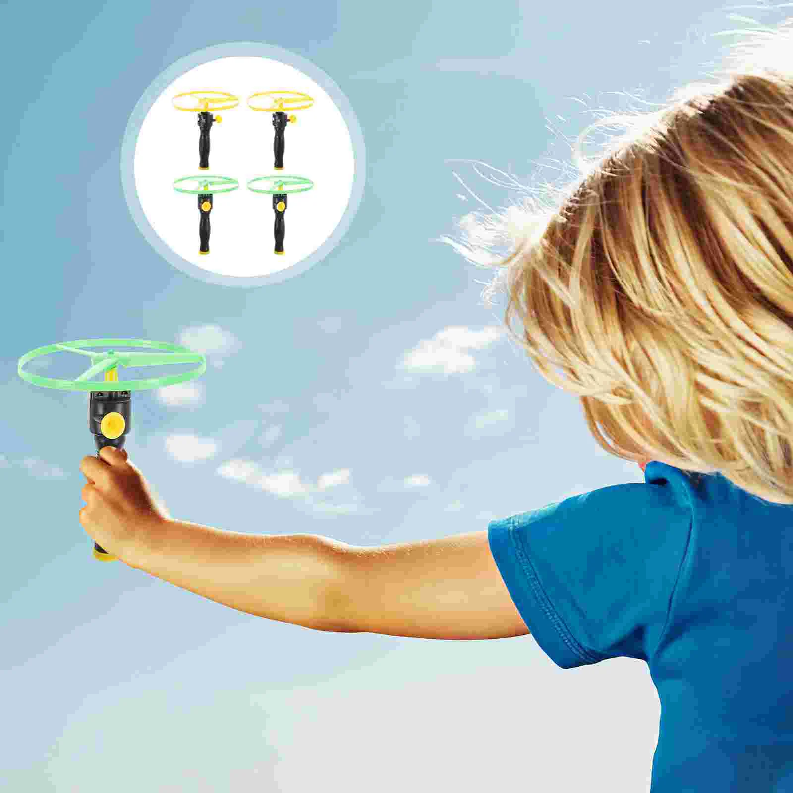 

Flyingdisc Toysstring Kids Launcherdog Saucers Saucer Throwing Helicopter Propeller Game Helicopters Flash Birthday Party Favors