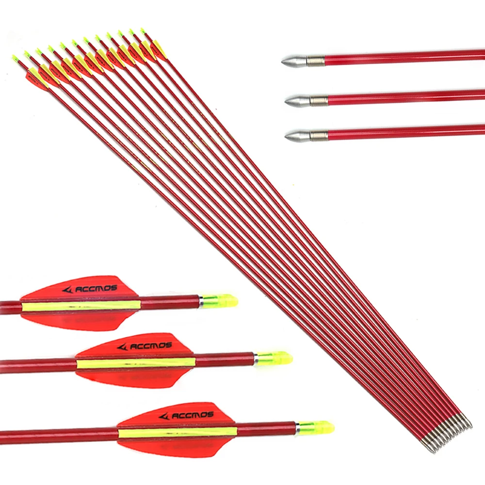 

Стрелы из Красного карбона, 6 шт., внутренний диаметр 3,2 мм, стержень 600, 700, 800 для рекурсивного лука, стрельбы из лука