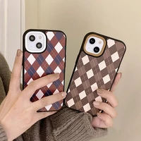 ins luxury fashion plaid triple lady girl phone cases for iphone 13 12 11 pro max xr xs max x 2020 shockproof soft shell gift