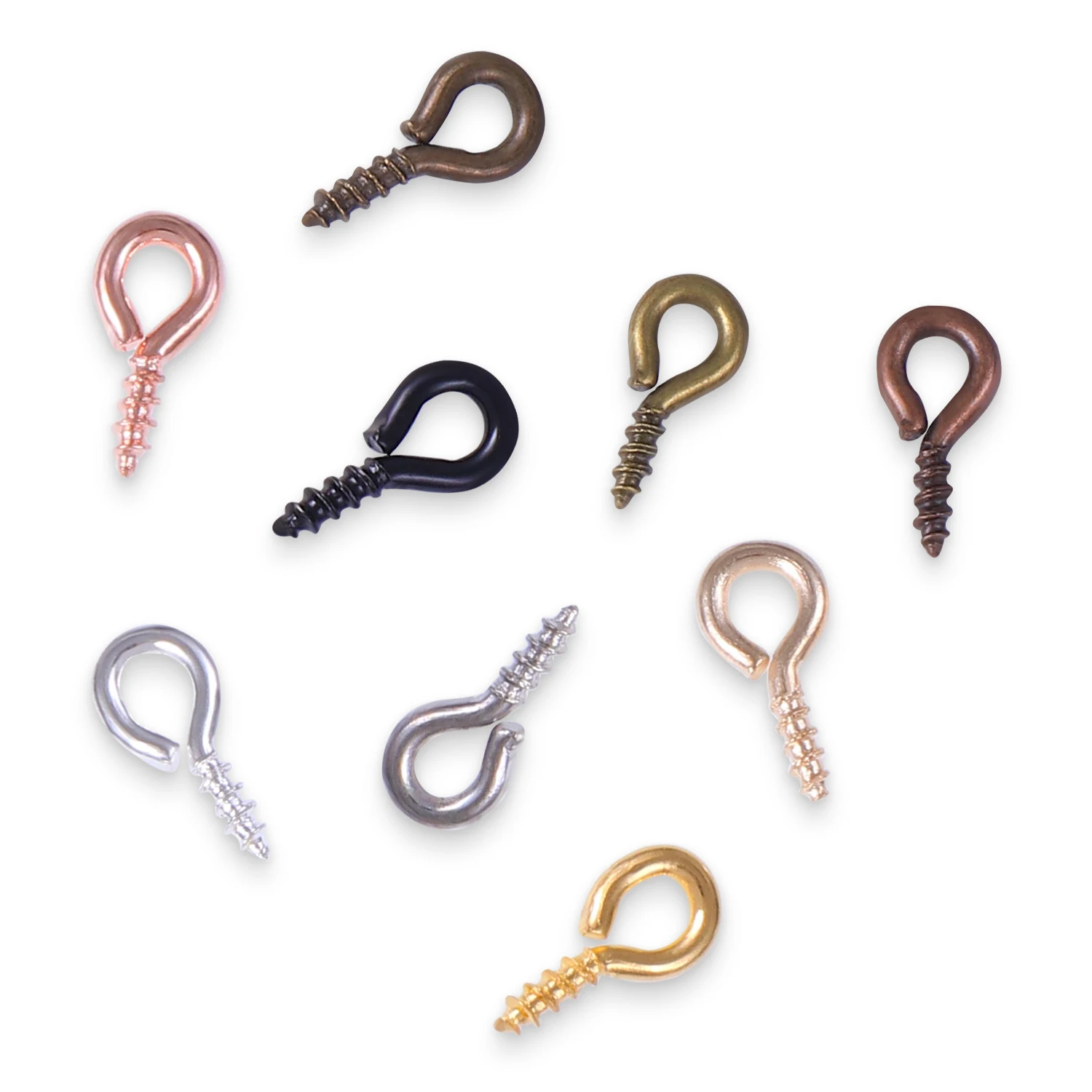 

100pcs Eye Pins Eyepins Small Tiny Clasps Threaded Metal Hoop Mini Screw Peg Hook For Jewelry Findings Making DIY
