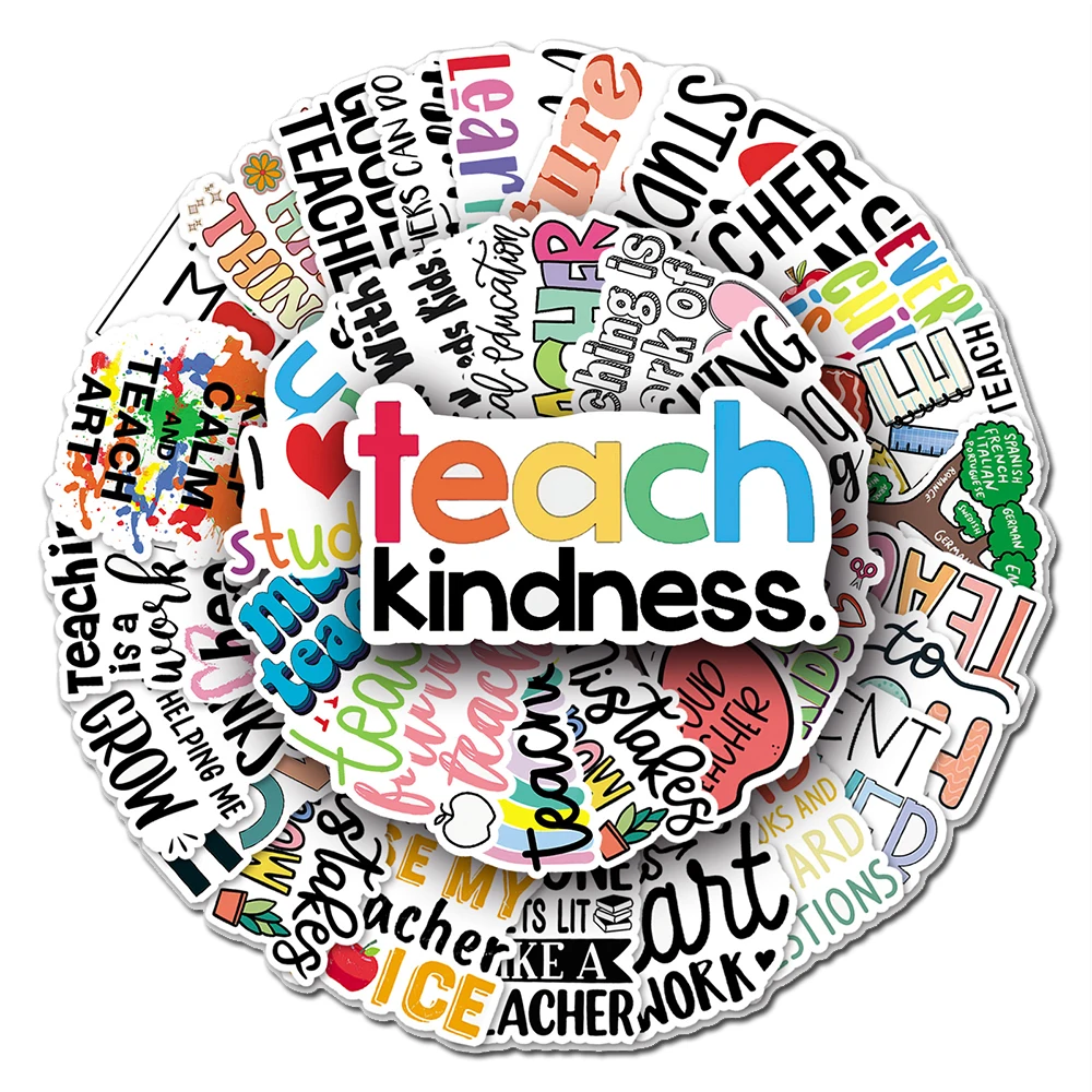 

10/30/50PCS Cartoon Teaching Inspirational Phrases Stickers DIY Laptop Phone Suitcase Fridge Graffiti Sticker Decals Gift Toys
