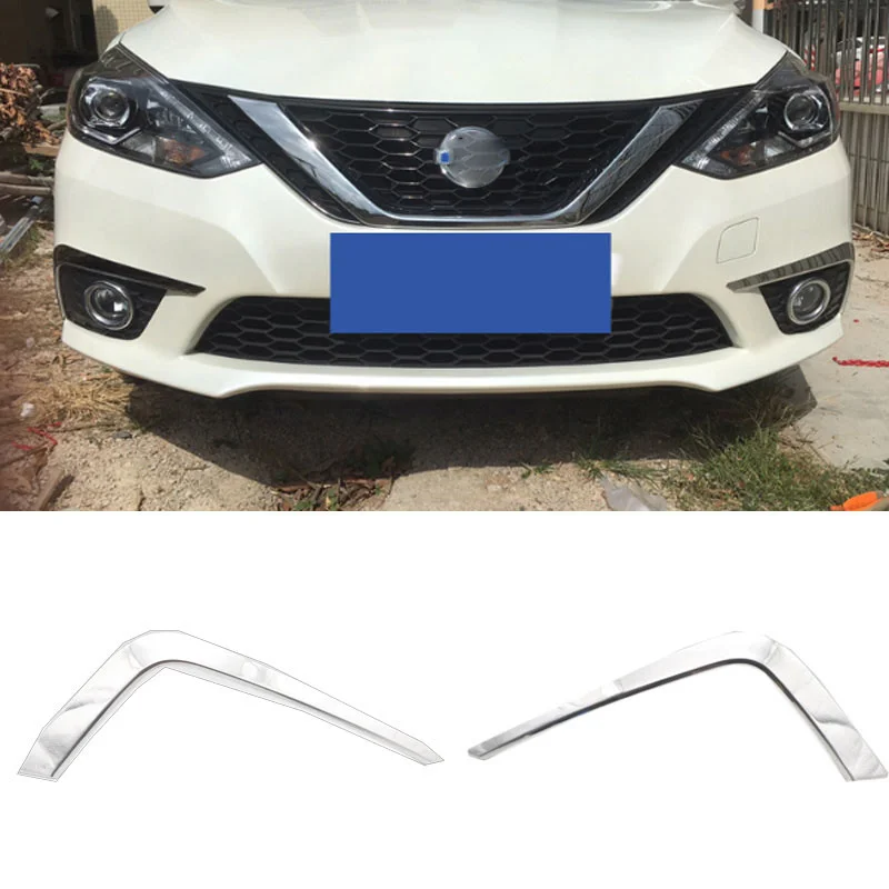 Фото Для Nissan Sentra Sylphy 2016 2017 2018 2019 передняя противотуманная фара крышка облицовка ободок для бровей декоративное формование век №2