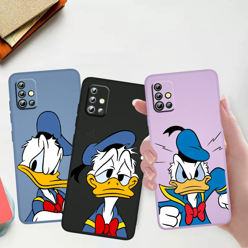 

Anime Donald Duck Case For Samsung Galaxy A73 A53 A33 A52 A32 A22 A71 A51 A21S A50 4G 5G Liquid Rope Phone Cover Capa Coque Core